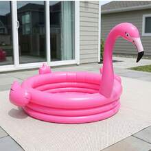 Magenta Flamingo Shaped Large Capacity Inflatable Swimming Pool, Thickened PVC Material, Dedicated For Summer Yard Water Play, Suitable For Outdoor Party, Wedding Scene Decoration, Home Inflatable Water Play Pool - Multiple Styles - View 9