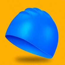 1pc Adult Unisex Professional Waterproof Comfortable Silicone Swim Cap, Fashionable Plus Size Training Swimming Cap - Swimming Cap - View 9