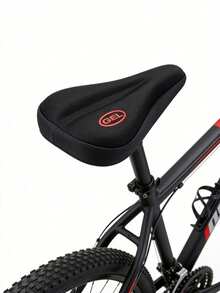1pc Extra Large & Wide Silicone Bicycle Seat Cover, Thickened Mountain Bike Electric Bike Saddle Cover - Black - View 3