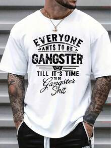 Mens TShirt Comfortable Crew Neck Casual Cotton ShortSleeves Soft Breathable Top Menswear Tshirt Summer Spring Streetwear Cotton Fabric  Letter - Weiss - Übersicht 1
