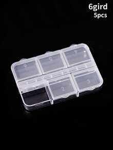 1 pieza Caja de almacenamiento de plástico transparente, caja de plástico con 6/7/12/24 compartimentos, caja/contenedor de almacenamiento de rhinestones de arte de uñas Y2K, adecuado para lentejuelas de uñas, rhinestones, pendientes, cuentas de joyería, accesorios pequeños (transparente) - Multicolor - Ver 20