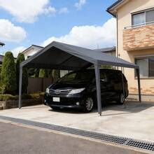 【UPF50+カット&防雨】テント 車庫テント ガレージテント 車庫 お祭り 倉庫 奥3.6m×幅6m×高さ2.9m ガレージテント カーポート 軽自動車用 大型 車 駐車 スチール製 頑丈 仮設倉庫 タープテント【ブラック】 - 1 - チェックする 11