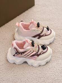 1 Pair Girls Spring/Autumn Outdoor Mesh Breathable Running Shoes, Fashionable Versatile Casual Sports Shoes - Pink - View 6