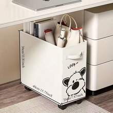 Cute Animal-Shaped Mobile Storage Cart, Office Storage Basket, Desktop Organizer For Bags, Under-Desk Storage Rack, Dorm Mobile Rolling Cart, Floor-Standing Mobile Storage Rack With Wheels, And Detachable Under-Desk Office Supplies Organizer - A - View 2