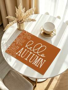 Autumn Harvest Festival Pumpkin Maple Leaf Elf Heat-Insulated Placemats, Hello Autumn Thanksgiving Linen Placemats, Stain-Resistant Placemats, Suitable For Home Dining Room And Restaurant, Table Decor, Home Supplies 4pcs/6pcs/18pcs - Multicolor - View 6