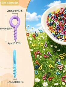 Stainless Steel Eye-Shaped Screw Pins, 100/2000pcs Multi-Color Assorted Pack, Screw Eye Keychain Rings, Suitable For DIY Jewelry Making Accessories - Eye Needle - View 11