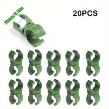 360° Rotatable Garden Stake Connector Clips, Universal Plastic Cross Pipe Buckle For 8/11/16/20mm Plant Support Poles, Greenhouse Trellis Vine Frame Fixed Clamp Gardening Accessories - Green - View 10