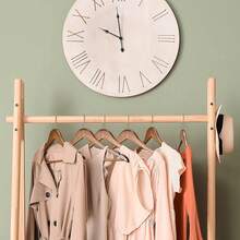 1/5pcs Solid Wood Suit Hangers With Anti-Slip Bar, Premium Space-Saving Minimalist Coat Hangers For Closet Storage, Home, Hotel And Boutique - View 4