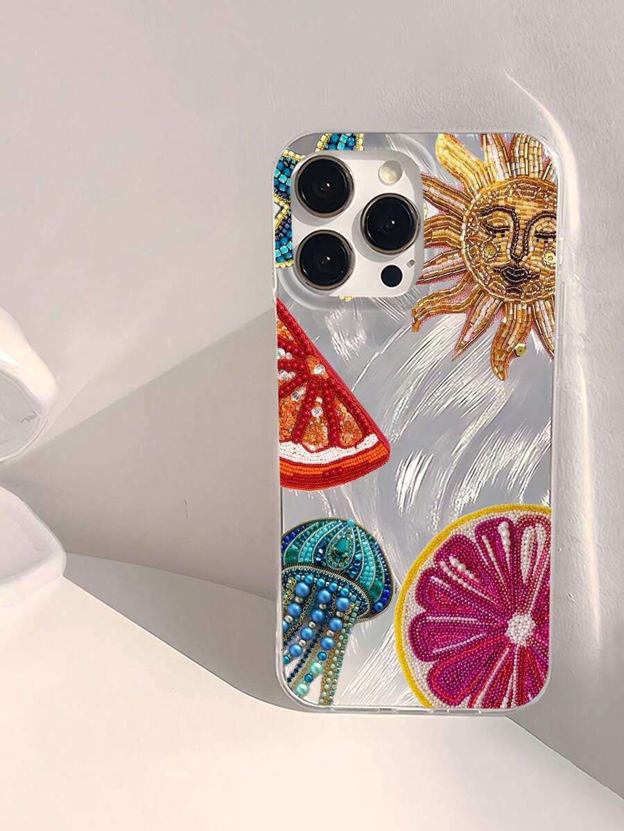 [Dicetak 2D] 1 buah Casing Ponsel Modis dengan Motif Jeruk Bali, Matahari, dan Ubur-ubur, Tahan Air, Anti Sidik Jari, Anti Gores, Transparan, Lembut, Mengkilap, dan Halus - MultiWarna - View 1