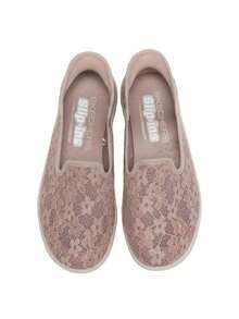 Skechers 女款休閒鞋 ON-THE-GO FLEX RADIANT 蕾絲網布走路鞋 舒適透氣輕量運動休閒鞋 138363-TPE - 灰褐色 - 查看 4