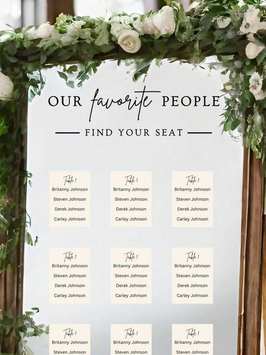 Custom Mirror Sticker Wedding Seating Chart Sticker - Wedding Decoration DIY Wedding Sticker - Seating Chart Mirror Sticker Welcome To Wedding Mirror Sticker