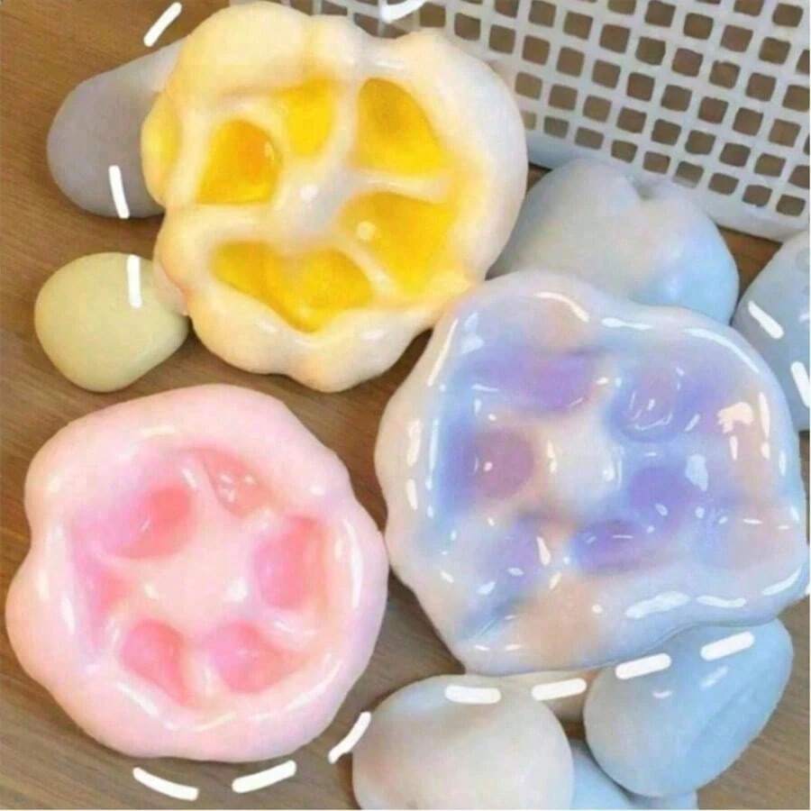 1/6pcs Mochi Stress Relief Toy, Soft Mochi Texture, Stress Relief Squeeze Experience, Wrapped In Thin Ice Skin, Plastic Mochi Texture, Ideal Gift For Office, Parties, April Fool's Day (No Needles) - Multicolor - View 1