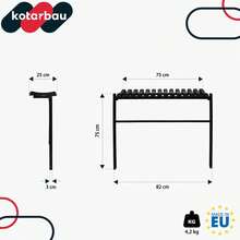 KOTARBAU® 78cm Foldable Cemetery Bench, Weatherproof Powder Coated Steel & Plastic Metal Bench, Outdoor Garden & Park Seating For Graveyard - Default - View 2