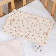 1pc Baby Pillow Anti-Spit Up, Cartoon Bean Pillow, Breathable Sweat-Absorbent Newborn Flat Pillow, All-Season Cloud Pillow Burp Cloth - Multicolor - View 5