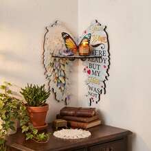 Butterfly Wing Corner Shelf - Wooden Wall-Mounted Floating Shelf, Suitable For Displaying Plants, Crystals And Candles, Bohemian Angel Wing Home Decor Accent, Suitable For Bedroom And Living Room - View 4
