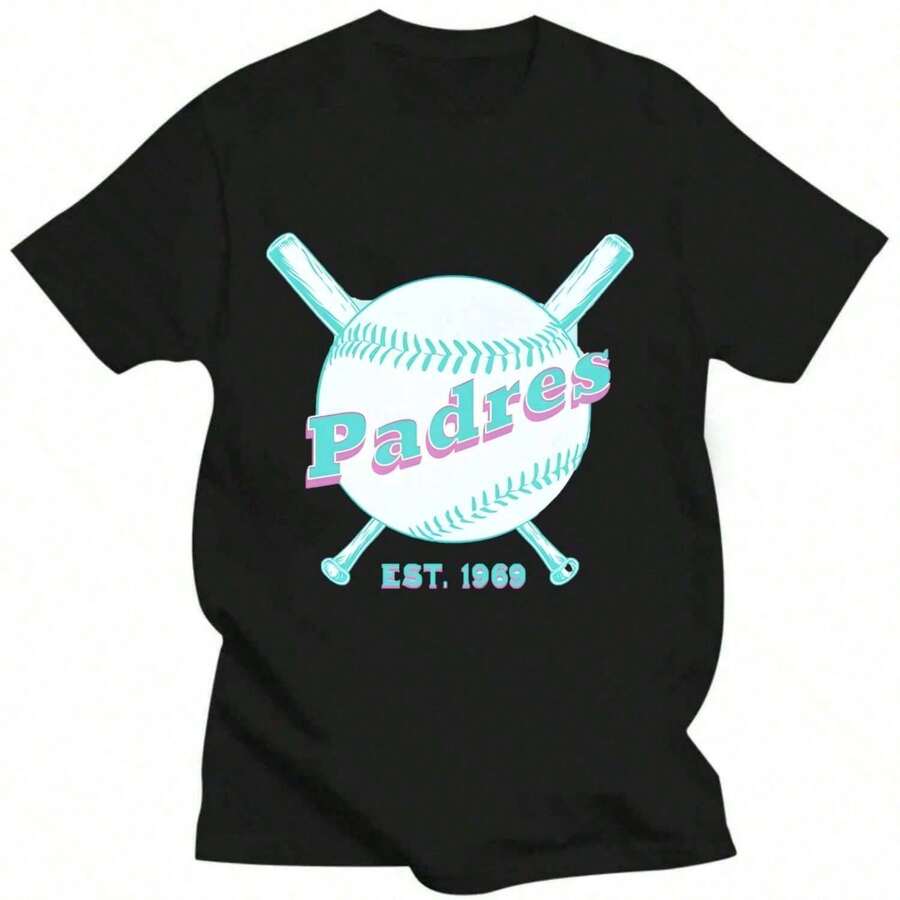 Padres Unisex Baseballtrikot Santiago-Motiv-Geschenk - Schwarz - Übersicht 1