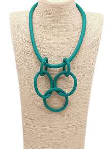 MARLIWOO 1pc Minimalist Interlocking Personalized Classic Round Geometric Exaggerated Handmade Fashion Necklace For Women - Multicolor - View 4