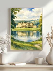 1 Stück Herrenhaus Wandkunst, Landhaus, stimmungsvolle Herbstlandschaft, Stolz & Vorurteil Wandkunst Muster, ideales Geschenk, geeignet für Schlafzimmer, Wohnzimmer, Büro, Wandkunst, Wanddekoration, Heimdekoration, Raumdekoration, Leinwand Wandkunst, Poster, Wandkunst mit Rahmen, optionaler Rahmen - 1 Stück - Übersicht 3