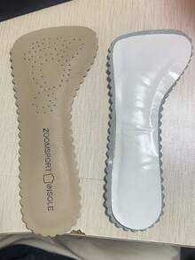 QKC 1 Pair Women's High Heel Anti-Slip Insoles, Self-Adhesive Secure Fit, Sweat-Absorbent Breathable, Summer Pain-Relieving Faux Leather 3/4 Length Shoe Pads - Apricot - View 4
