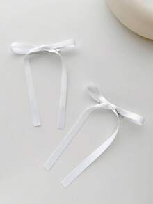 6-Piece Set Women's Mother's Day Music Festival Wedding Decoration Hair Accessories Simple Solid Color Girlish Sweet Cute Bow Hair Clip - Black, White and Red Six-piece Set - View 5