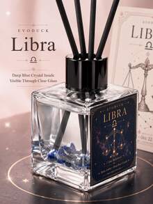 EVODUCK 1pc Flameless Long Lasting Libra Zodiac Crystal Reed Diffuser 50ml, Rose Amber Fragrance Oil With Deep Blue Crystal & 4 Fiber Reed Sticks, Smokeless Scented Oil Diffuser For Living Room Bedroom Vanity, Astrology Gift For Her, Aesthetic Room Decor - Mixed Fragrance - View 6