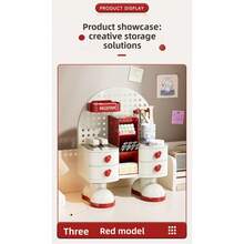 1 Set süße Roboter-Kosmetik-Aufbewahrungsbox für den Schreibtisch, extra große Aufbewahrungsbox, elegante multifunktionale Schubladen-Aufbewahrungsbox, Hautpflege-Aufbewahrungsbox, Schminktisch-Organizer-Regal - Verschiedenfarbig - Übersicht 8