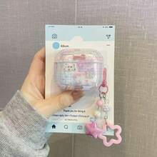 Blue/Pink Floral/Purple Protective Case For AirPods 4, Apple 3rd Generation Bluetooth For AirPods Pro 3 Earphone Shell, Ideal Gift - Multicolor - View 4
