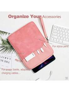 Bolsa portátil para tablet Apple, compatible con Samsung Galaxy Tab//Kindle/Tablet Android/Funda protectora para tablet, adecuada para tablets de 7~8/9~11/12.9~13 pulgadas, con asa y bolsillo delantero, rosa - Rosa - Ver 3