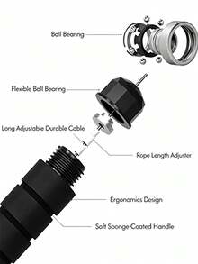 Tangle Free Steel Jump Rope With Anti Slip Grooved Grip Adjustable Weighted Jump Rope For Unisex Adults Durable Jump Rope Ideal For Daily Cardio Workout Weighted Jump Rope Home Exercise Equipment Weight Loss Gym Workout Equiment - Jump Rope - View 5