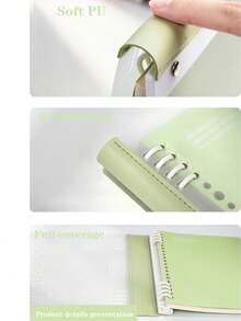 1pc Loose-Leaf Notebook, Detachable Ring Cover, Soft Spine Loose-Leaf Book, Fresh Minimalist Style Diary, Suitable For Back To School, Home, Office, Student Writing Notebook School Supplies - Loose-leaf Book - View 4