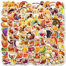 TOOUEE 50-100pcs Thanksgiving Day Turkey Theme Stickers, Cute Design Stickers Pack ,Cartoon Decals Sticker For Laptop, Water Bottles, Phone, Scrapbooking, Luggage,Guitar -Creative Decoration Stickers Durable Party Favors, Thanksgiving Day Decorations - View 1