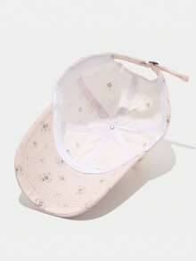 Korean Style Personalized Floral Embroidered Baseball Cap, Unisex Fashion Letter Baseball Cap, Spring Summer Casual Sun Protection Curved Brim Cap - Multicolor - View 9
