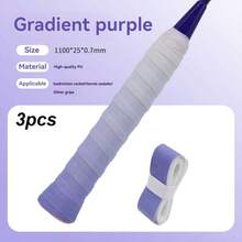 BSKT 1 Roll Gradient Color Racket Handle Grip Tape, Badminton Pickleball Tennis Racket Grip Wrap, High-Density Moisture-Absorbing Soft Rubber Fabric, Thick Anti-Slip Textured Surface, High-Adhesion Base Adhesive, Wraps Snugly Without Peeling Or Detaching, Absorbs Excess Palm Moisture, Resistant To Wear And Peeling During High-Frequency Swing Friction - Multicolor - View 13