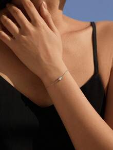 MODIAN D Color Moissanite 925 Sterling Silver Luxury Lab Diamond Water Drop Link Chain Bracelet For Women Wedding Fine Jewelry - Silver - View 2
