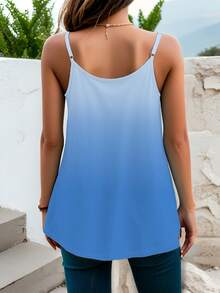 2PCS Summer Casual Gradient Print Plus Size Camisole - Pink + Blue - View 3
