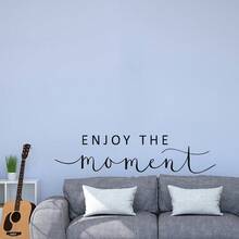1pc Inspirational Quote Wall Sticker, Motivational Phrase, Encouraging Text, Enjoy The Moment, Home Decor Sticker Art - C - View 7