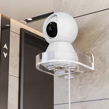 قطعتان من حاملات الشاشة متعددة الأغراض باللون الأبيض الشفاف والألوان العشوائية، تركيب بدون ثقب وبدون ترك آثار، مصنوعة من مادة ABS المتينة، مناسبة لوضع كاميرات المراقبة والنباتات الزخرفية والزينة الصغيرة في المنزل - مقاس واحد يناسب الجميع - مشاهدة 4
