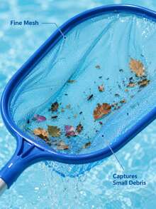 1 Stück Pool-Skimmer-Netz mit Teleskopstange, feinmaschiger Laub-Rechen zum Entfernen von Schmutz, Blättern & Insekten, leichtes Pool-Reinigungsnetz für oberirdische & eingebaute Pools, Spa, Teich, Garten-Sommer-Pool-Wartungsbedarf, schnelle Pool-Reinigung - mehrfarbig - Übersicht 4