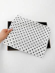 1pc Women's Casual Elegant Chiffon Polka Dot Scarf/Headscarf/Headband, French Luxury Abaya Accessory, Suitable For Daily Wear And Party - Multicolor - White Background With Small Polka Dots - View 8