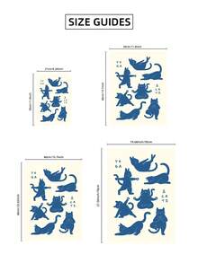 1pc Frameless Minimalist Cat Yoga Pose Collage Art Print Boho Wall Decor Cat Lover Gift Illustration Poster Aesthetic Apartment Living Room Bedroom Back To School Funky Posters Dorm Essentials - Yoga Cat - View 8