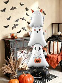 1pc Matte Standing Ghost Foil Balloon, Suitable For Halloween Party Decoration, Ghost Party Props, Trick Or Treat Theme Party Decoration, Indoor/Outdoor Photo Backdrop Decoration - Multicolor - View 7