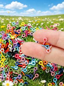 Stainless Steel Eye-Shaped Screw Pins, 100/2000pcs Multi-Color Assorted Pack, Screw Eye Keychain Rings, Suitable For DIY Jewelry Making Accessories - Eye Needle - View 6