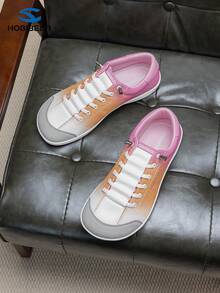 HOBIBEAR Damen Lässig Flache Slip-On Schuhe, Breite Zehenpartie Bequeme Slouchy Schuhe, Modische Dopamin Farbpalette Vielseitige Bequeme Sneaker, Geeignet für Party, Outdoor Wandern, Fitnessstudio, Autofahren, Pendeln - Orange Farbe - Übersicht 2