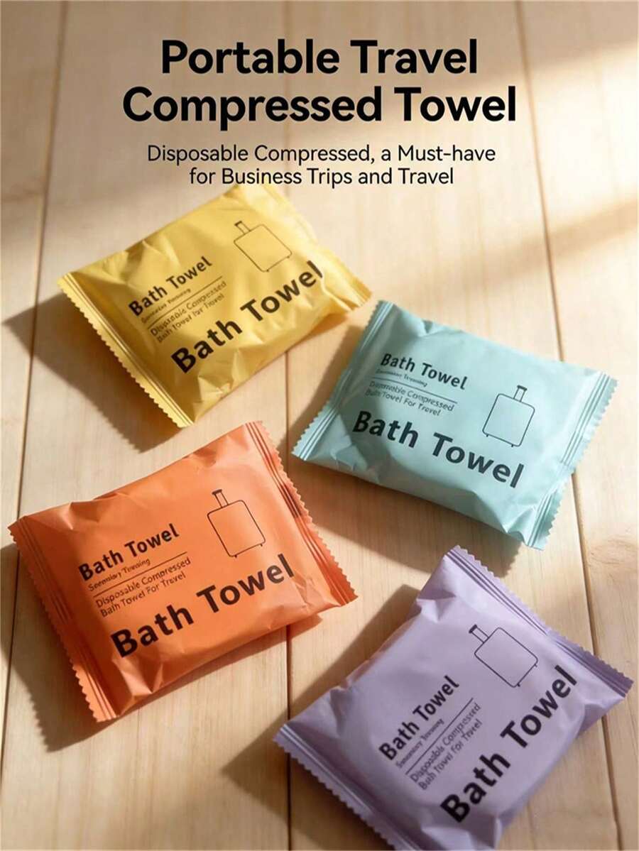 Compressed Travel Towel - Quick-Dry Portable Disposable Bath Towel, Individually Packaged Ultra-Soft Absorbent Microfiber, Suitable For Gym, SPA, Hotel, Camping, Fitness, Durable Travel Essential