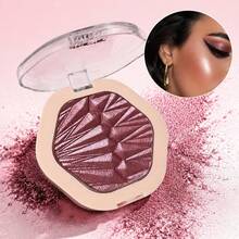 Paleta de Blush e Iluminador Diamante Cintilante, Pó Ultrafino Sem Queda, Ilumina Naturalmente a Pele e Esculpe os Contornos Faciais, Multiuso para Blush, Iluminador e Sombra, Cria Maquiagem Tridimensional Cintilante para Looks Diários e ao Ar Livre - Castanho-avermelhado - Visão 9