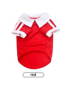 Pet Polo Shirt, Breathable Fabric, Classic T-Shirt, Multiple Colors And Sizes Available, Suitable For Cats And Dogs Under 6kg - Red - View 12