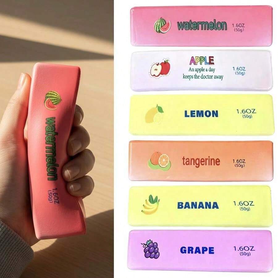 Squishy New Fruit Series Small Butter Stick Independent PVC Box Packaging Durable PU Slow Rebound Squeeze Toy Soft Chewy Q-Bounce Portable Stress Relief Toy