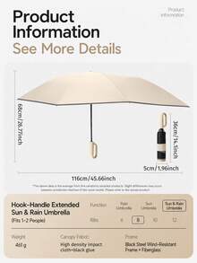 1pc Automatic Folding Umbrella With Buckle, Portable. Larger, Thicker, Sturdier. Suitable For Men And Women, Portable Windproof And Waterproof, Double Layer Protection, Multiple Frame Designs, Snap Or Rotating Handle, Multiple Colors Available (Due To Different Batches, Fabric, Frame Color, And English Letter Pattern Design May Vary) - Multicolor - View 10