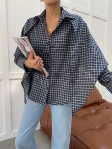 Women's Double Button Woven Fabric Blazer With Pockets Regular Length Long Sleeve Regular Type Non-Stretch Suit Jacket - Image Color - View 3