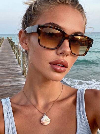 1 Pair Women's And Men's Fashionable European And American Style Square Frame Personalized Y2K Sunglasses, Suitable For Unisex, Perfect For Summer Beach Vacation, Outdoor Activities, Travel, Outfits, Back To School